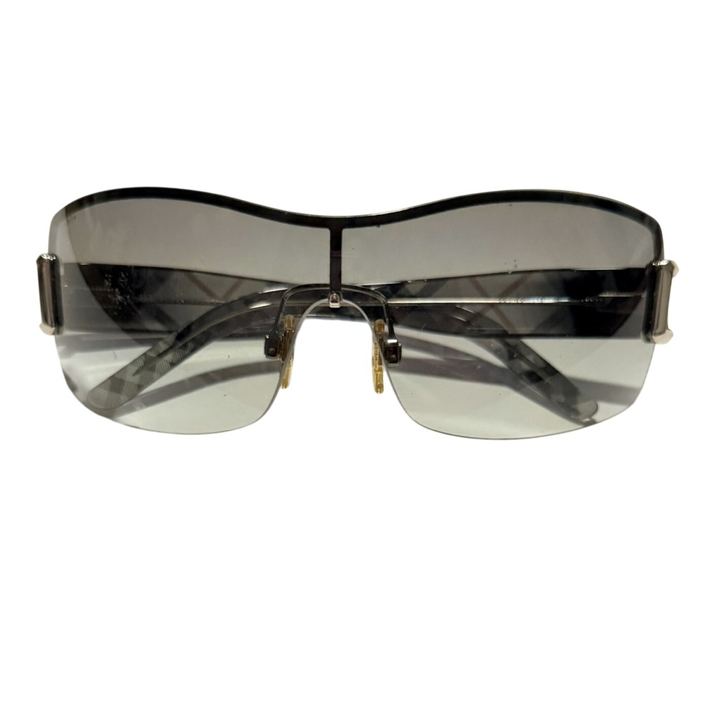 Burberry Shield Sunglasses Silver Nova Check Cybercore